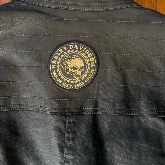 HARLEY-DAVIDSON MEN'S WAXED COTTON TWILL FIELD JACKET BLACK SIZE SMALL - Picture 7 of 8